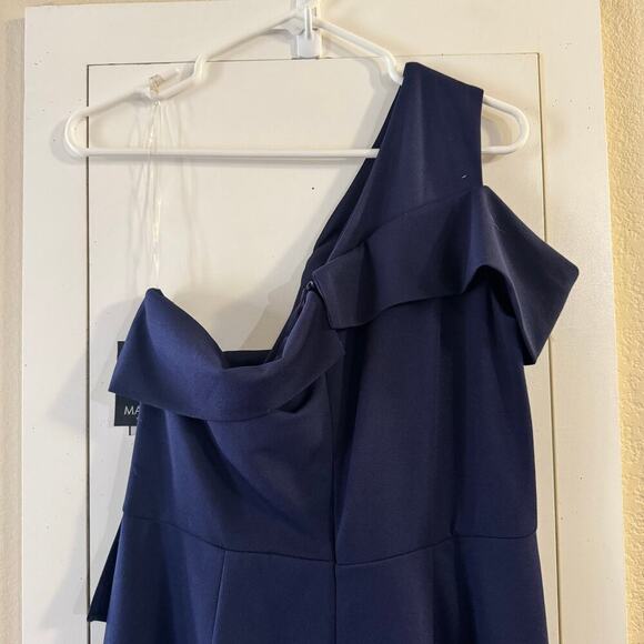 NWT Marina One Navy Blue Shoulder Jumpsuit Size 12 Made in USA - Picture 10 of 11